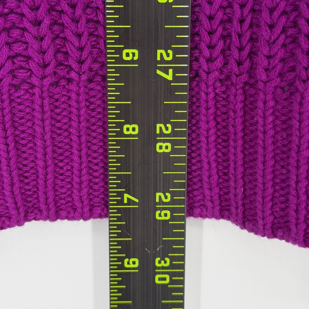 Ralph Lauren Sweater Women XS Purple V-Neck Cable Knit Shawl Pullover Fall Prep - Picture 8 of 10